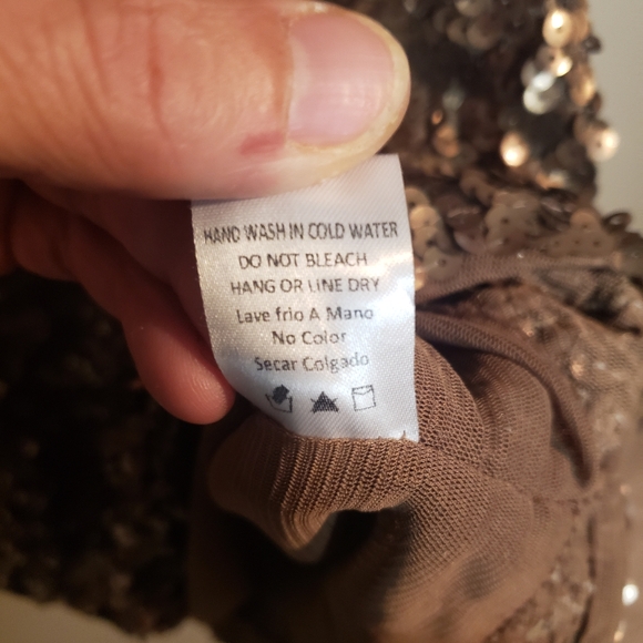 Amber Blue Gold Sequin Cocktail Dress (Size: Large) - Picture 6 of 10